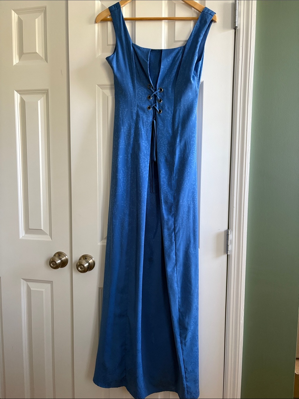 BCBGeneration Blue Square Neck Maxi Dress